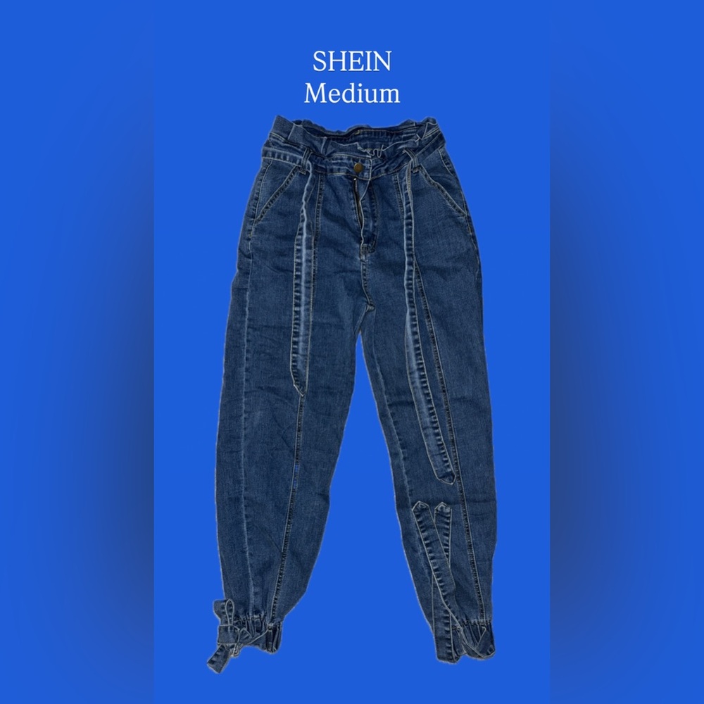 SHEIN Dark Blue Denim Jeans